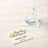 ラブホースシューズのコースター結婚でラッキー スクエアペーパーコースター (インサイチュ)