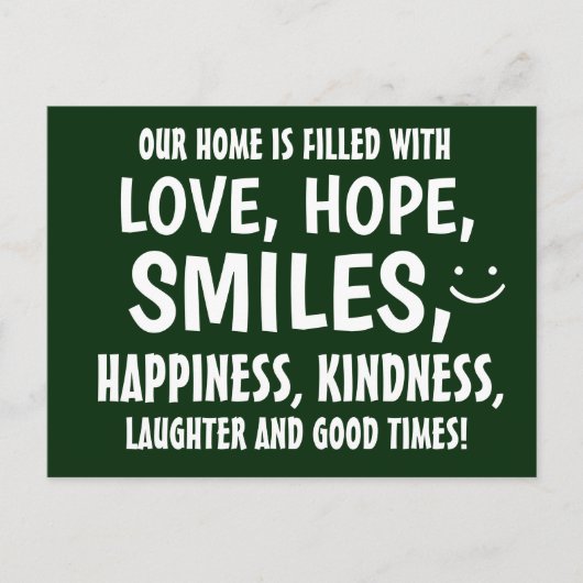 ラブホープスマイルハピネスやさしい前向き言葉 ポストカード (正面)