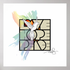 ラブホープピースドーブ ポスター