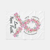 ラブホープ信仰シャツフローラピンクリボンブレストカ フリースブランケット (正面(横))