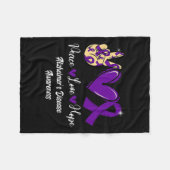 ラブホープ紫リボンアルツハイマー病Aw フリースブランケット (正面(横))