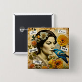 ラブホープ美しい感動的ヴィンテージ 缶バッジ (正面&裏面)