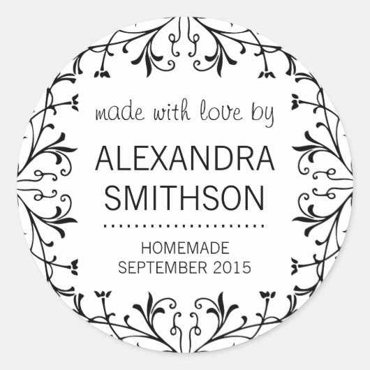 ラブホームメイド缶詰ギフトラベルで作る ラウンドシール (正面)