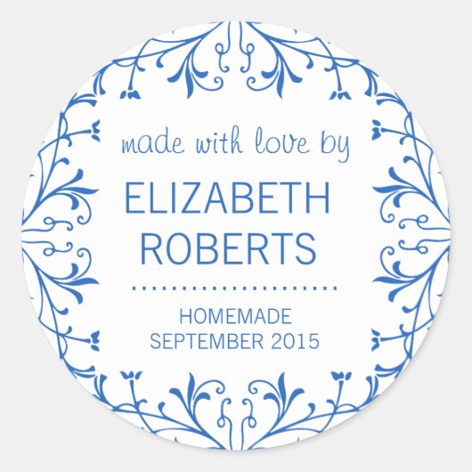 ラブホームメイド缶詰ギフトラベルで作る ラウンドシール (正面)