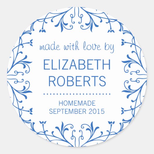 ラブホームメイド缶詰ギフトラベルで作る ラウンドシール (正面)