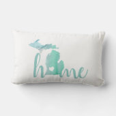 ラブホーム州オブミシガンウォーターカラーシルエット ランバークッション (裏面)