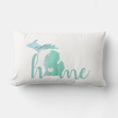 ラブホーム州オブミシガンウォーターカラーシルエット ランバークッション (正面)