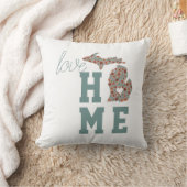 ラブホーム州オブミシガンポピーフローラ クッション (ブランケット)