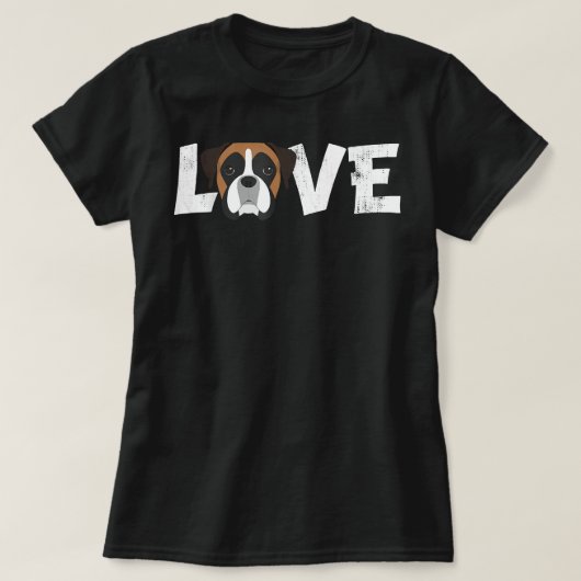 ラブボクサーおもしろいママボクサー犬ママオーナー Tシャツ (デザイン正面)