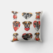 ラブボクサードッグハート水彩 クッション (正面)