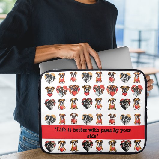 ラブボクサードッグロマンティックウォーターカラーエレクトロニクスバッグ ラップトップスリーブ