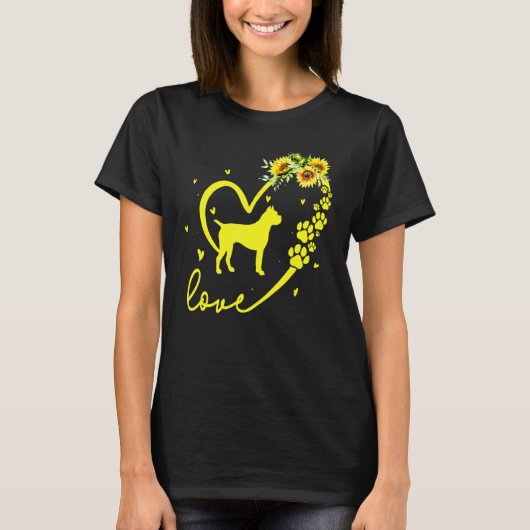 ラブボクサー犬ひまわり彼 Tシャツ (正面)