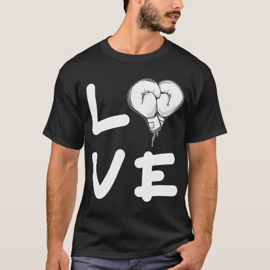 ラブボクシング手袋ボクシングファイターパンチ Tシャツ (正面)