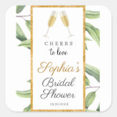 ラブボタニカル ブライダルシャワーパーティー 乾杯！ スクエアシール (正面)