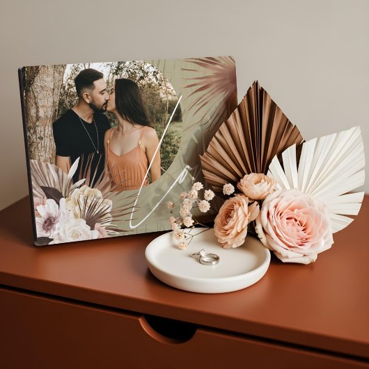 ラブボホウォーター色フローラKeepsakeアーチ写真 フォトプラーク