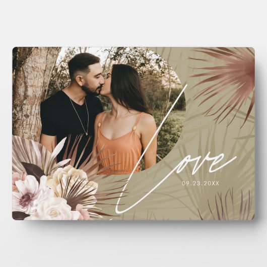ラブボホウォーター色フローラKeepsakeアーチ写真 フォトプラーク (正面)