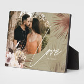 ラブボホウォーター色フローラKeepsakeアーチ写真 フォトプラーク (側面)