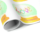 ラブボホカラフルスノーグローブラッピング紙 ラッピングペーパー (ロールコーナー)