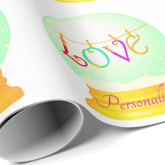 ラブボホカラフルスノーグローブラッピング紙 ラッピングペーパー