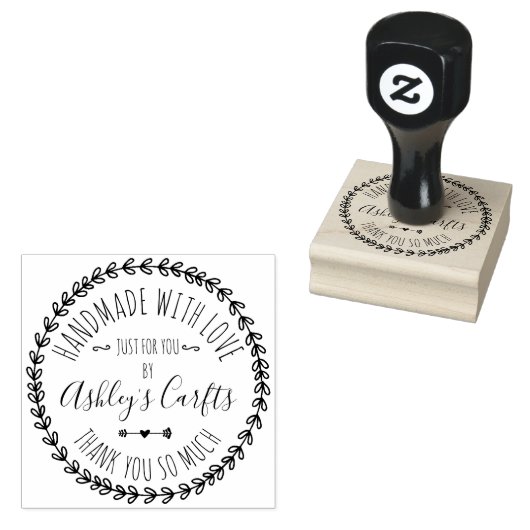 ラブボホ素朴で手作りありがとうラバーセント ラバースタンプ (押印)