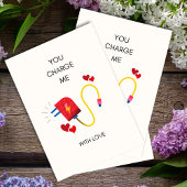 ラブボーイフレンドおもしろいバレンタインカードで私を充電 招待状