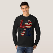 ラブボーリング選手アメリカ国旗 Tシャツ (正面フル)