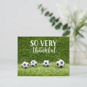 ラブボー感謝していルが緑のサッカーボール ポストカード (スタンド正面)