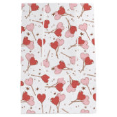 ラブポップ・アートのレトロバレンタイン ミディアムペーパーバッグ (裏面)