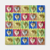 ラブポテトチップスレインボーカラーレトロパターン マグネット (正面)