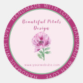 ラブポピー事業で手作り水彩 ラウンドシール (正面)