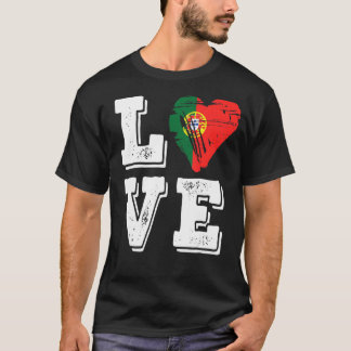 ラブポルトガル誇りを持った国旗 Tシャツ