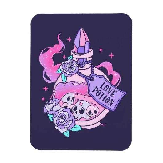 ラブポーションかわいいピンクハロウィンポーションボトル マグネット (縦)