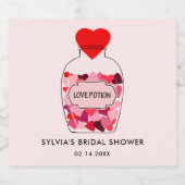 ラブポーションハッピーバレンタインデー パーソナライズされた スパークリングワインラベル (シングルラベル)