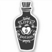 ラブポーション番号9ボトルヴィンテージブラックグラフィック シール (正面)