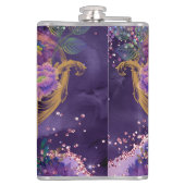 ラブポーション紫色のパターンアートby Renee Lavoie フラスク (裏面)