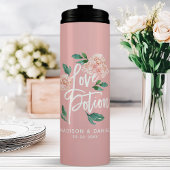 ラブポーション赤面ピンクパーソナライズされたフローラ結婚ズ タンブラー