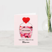 ラブポーション ハートの瓶 カスタムバレンタイン シーズンカード (正面)