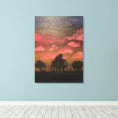 ラブポートレート結婚記念日のデートすることギフト キャンバスプリント (インサイチュ (ウッドフロア))