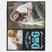 ラブポーパーソナライズされたト印刷ドッグラバー2写真 フリースブランケット (正面)