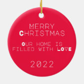 ラブポーブライトセラ赤と白ミックオーナメント セラミックオーナメント (裏面)