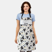 ラブポープリントパターンドッグトリマー エプロン (着用した状態)
