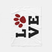 ラブポープリント動物愛好家ドッグ恋人 フリースブランケット (正面)