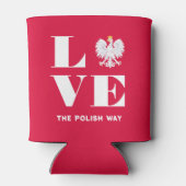 ラブポーランドポーランドポルスカホワイトイーグルカスタム文字 缶クーラー (裏面)