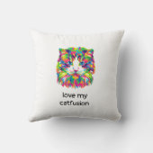 ラブマイキャットフュージョン抽象芸術キャット装飾用クッション クッション (裏面)