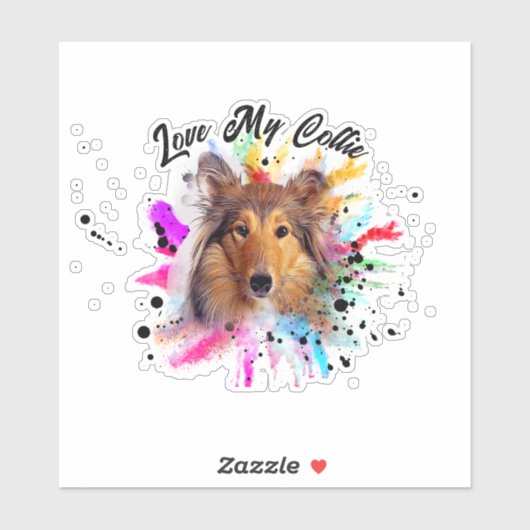 ラブマイコリーの水の色のスプラッシュカスタム シール (シート)