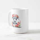 ラブマイシュナウザーミニシュナウザーフラワープリプー コーヒーマグカップ (正面左)