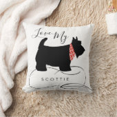 ラブマイスコットランド引用文ブラックスコティッシュテリアドッグ クッション (ブランケット)
