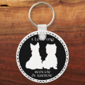 ラブマイスコットランド&ウェスティー キーホルダー (正面)