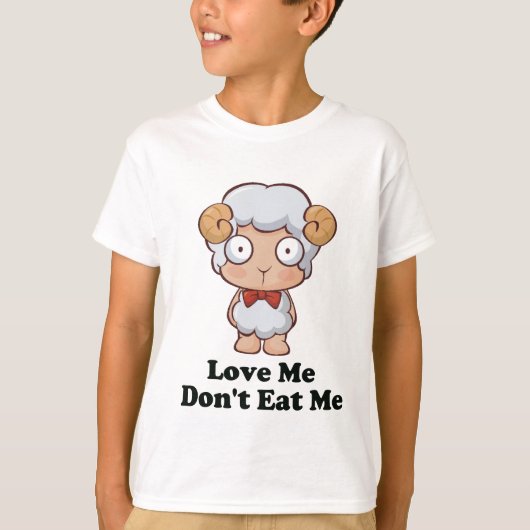 ラブマイドゥ食べーヒツジデザイン Tシャツ (正面)