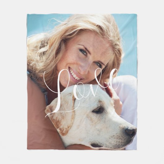 ラブマイドッグフォトフリースブランケット フリースブランケット (正面)